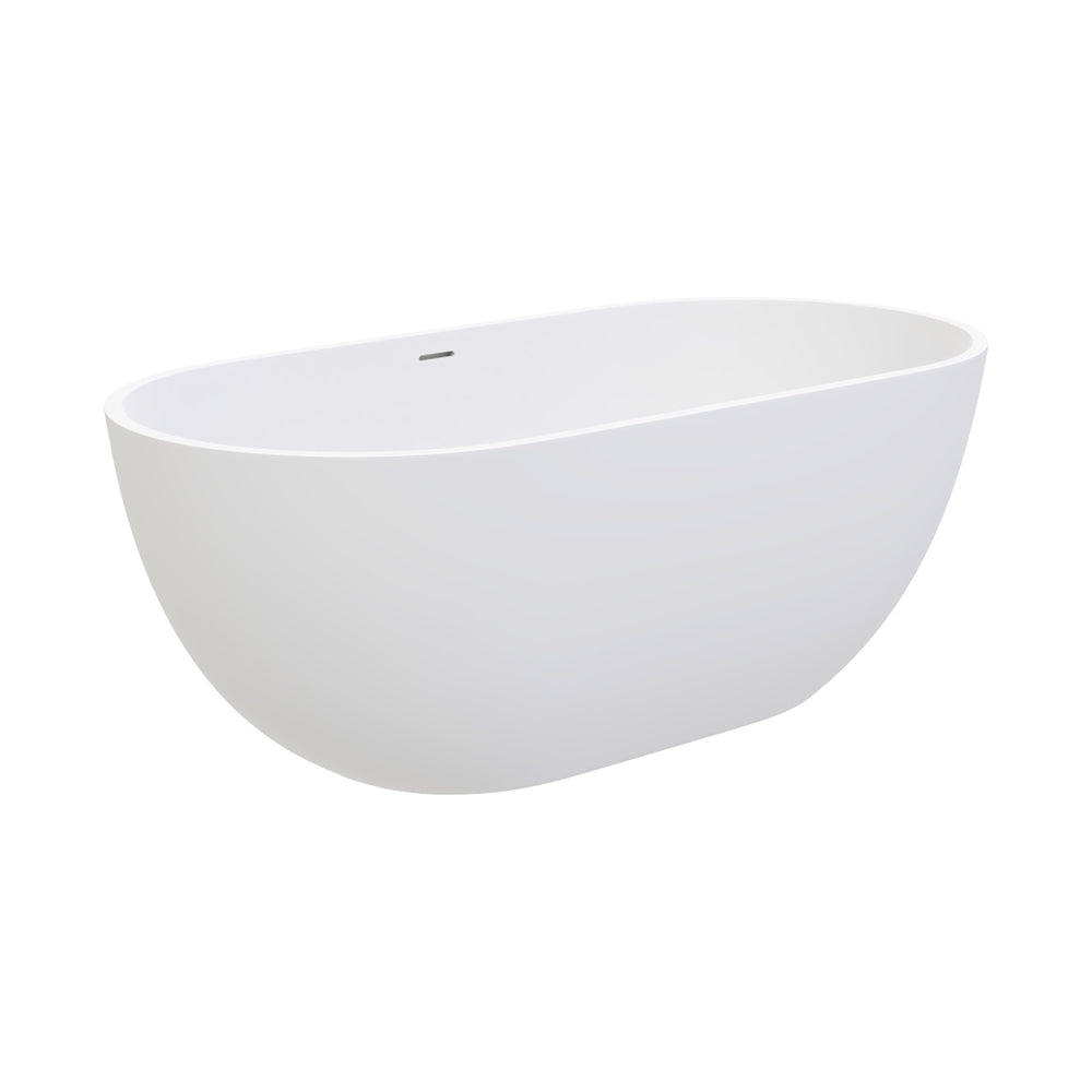 Fienza Nero Freestanding Stone Bath 1400mm - Matte White