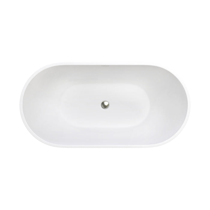 Fienza Nero Freestanding Stone Bath 1400mm - Matte White