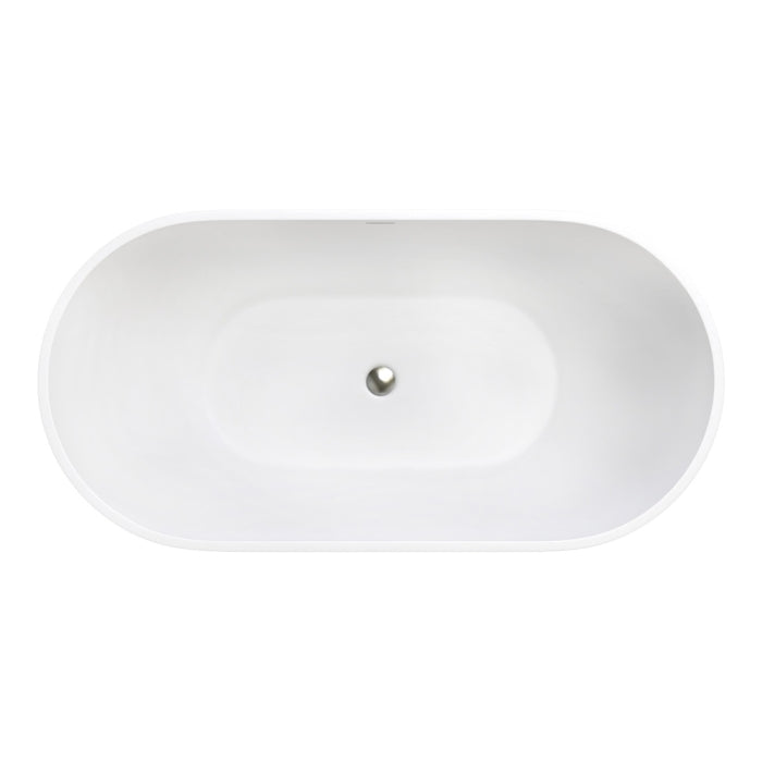 Fienza Nero Freestanding Stone Bath 1550mm - Matte White