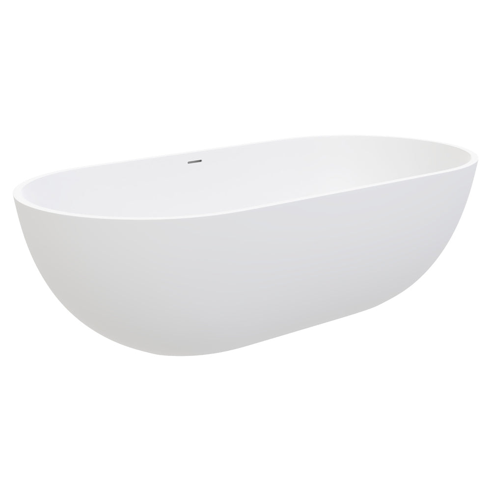 Fienza Nero Freestanding Stone Bath 1780mm - Matte White