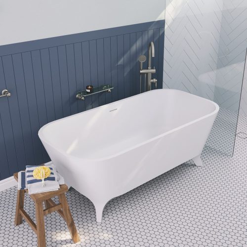 Fienza Hampton Stone Freestanding Bath - Matte White