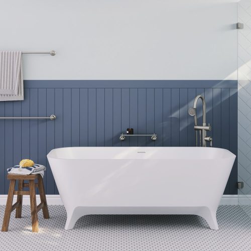 Fienza Hampton Stone Freestanding Bath - Matte White