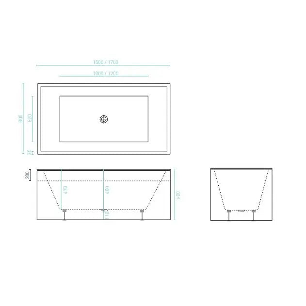 Decina Suzana Freestanding Bath 1500/1700mm - Gloss White