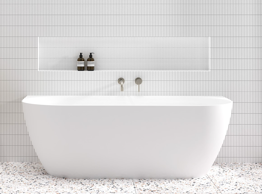 ADP Glacier Back To Wall Bath 1700mm - Gloss White