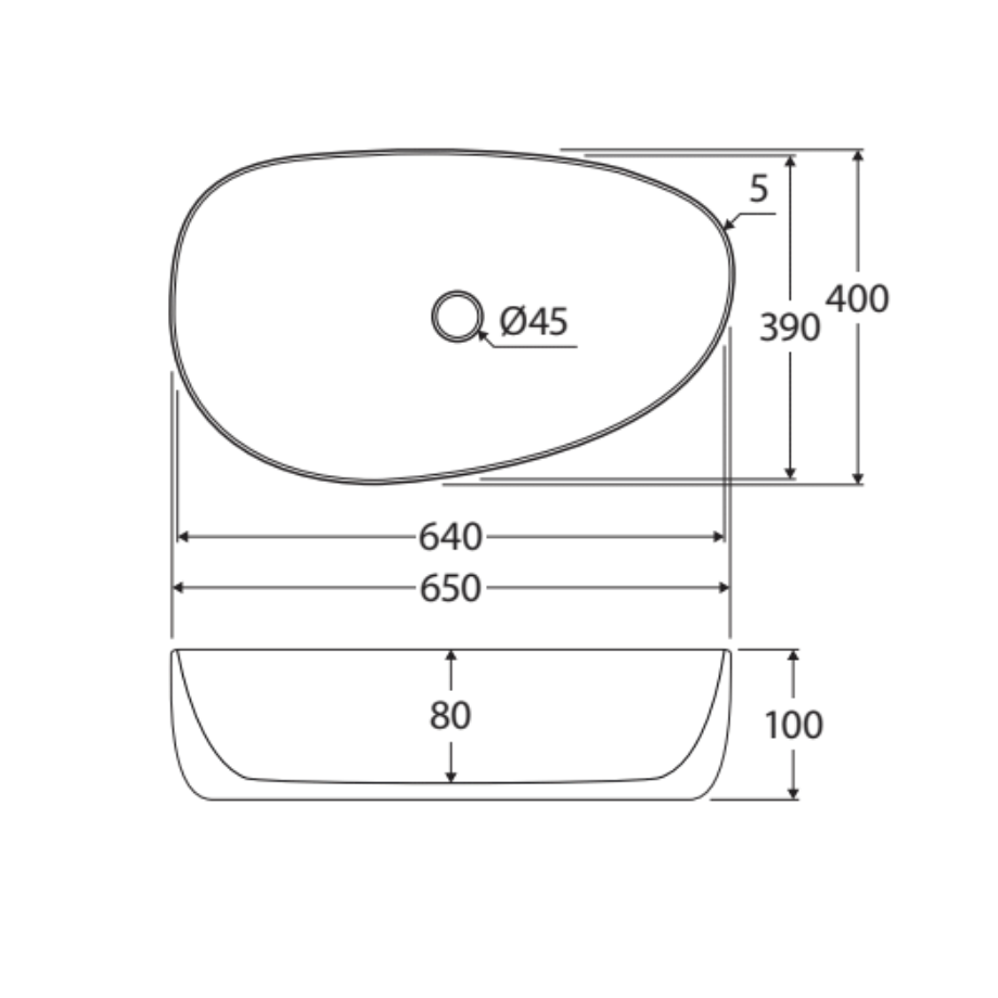 Fienza Pebble Above Counter Basin - Matte Olive