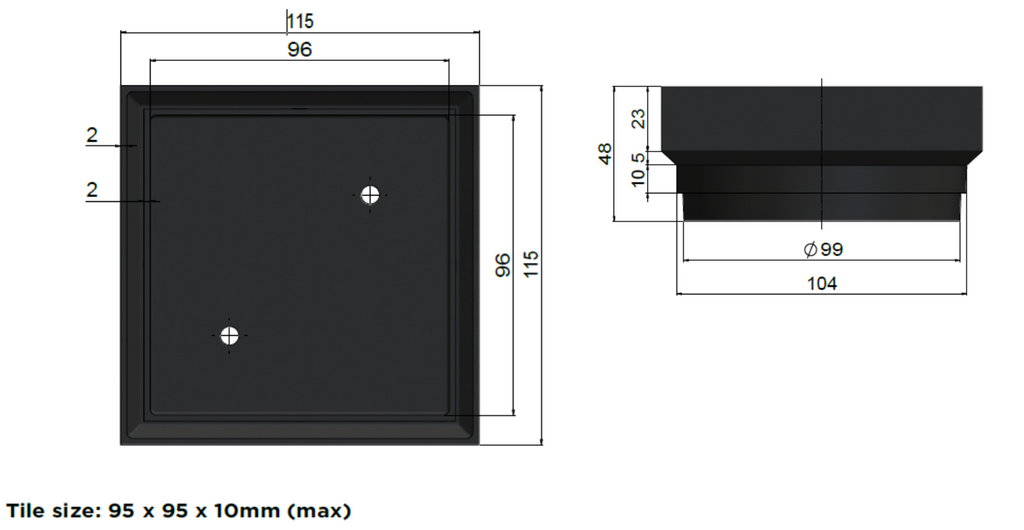 Meir Shower Waste with Tile Insert - Tiger Bronze