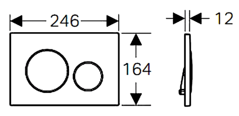 Geberit Sigma20 Dual Flush Button - Black Plate with Chrome Trim