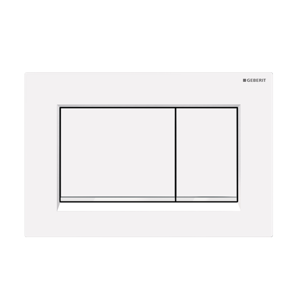 Geberit Sigma30MW Flush Button Fingerprint-resistant Matt White Plate White Trim