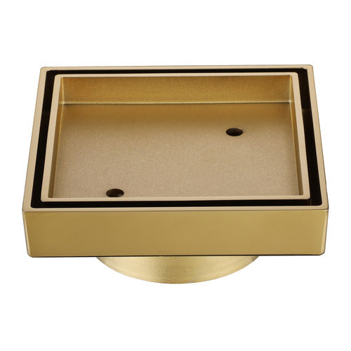 Tile Insert Floor Waste Brushed Gold