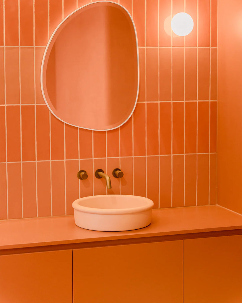 Nood Co Tubb Basin Wall Hung - Pastel Peach