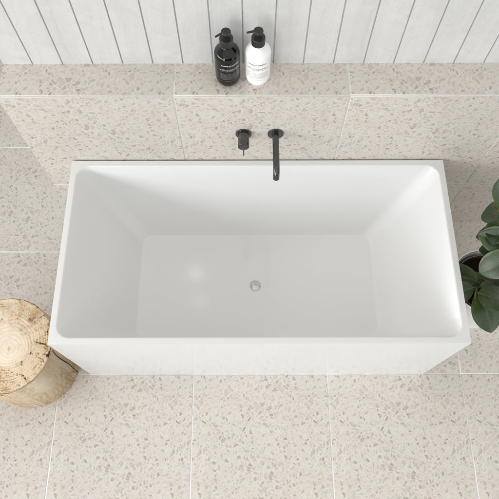 Orta Multi Fix Corner Back To Wall Freestanding Bathtub - Gloss White