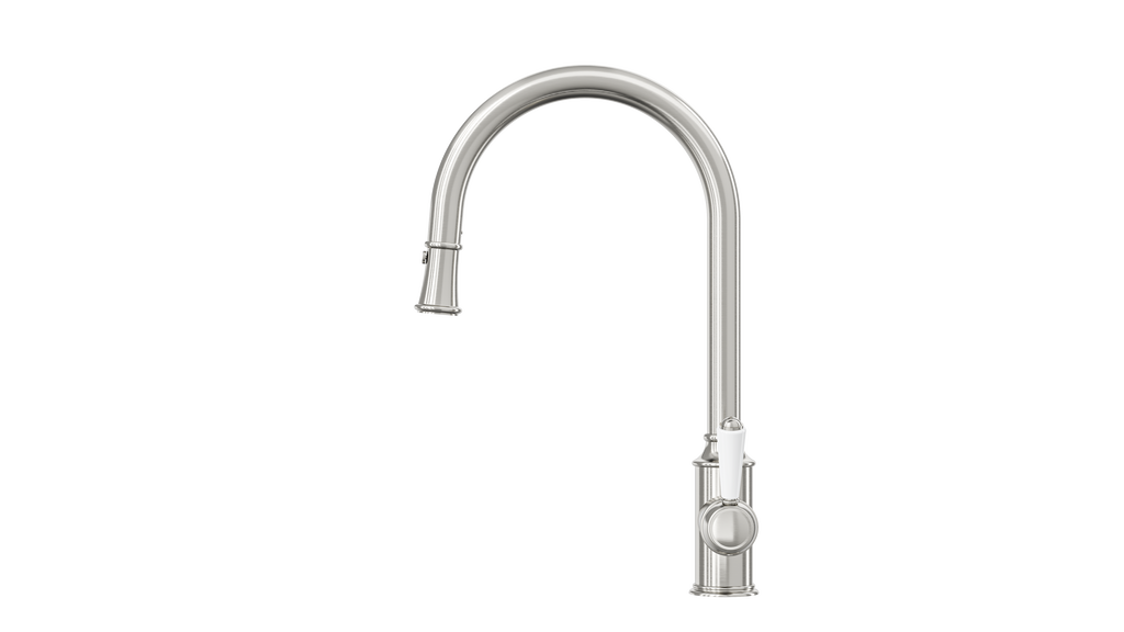 Linsol Tommy Vintage Pull Down Kitchen Sink Mixer Brushed Nickel