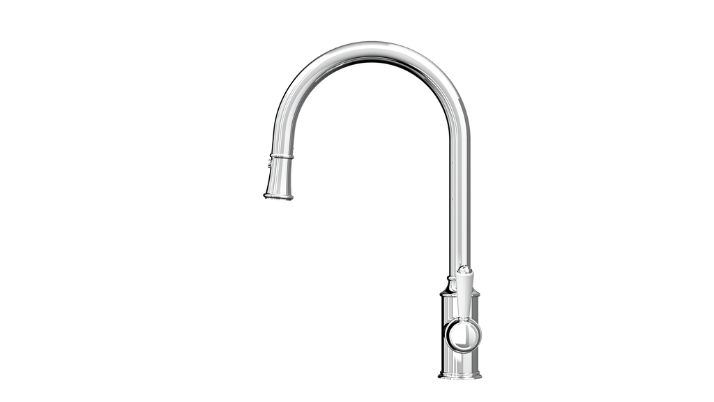 Linsol Tommy Vintage Pull Down Kitchen Sink Mixer Chrome