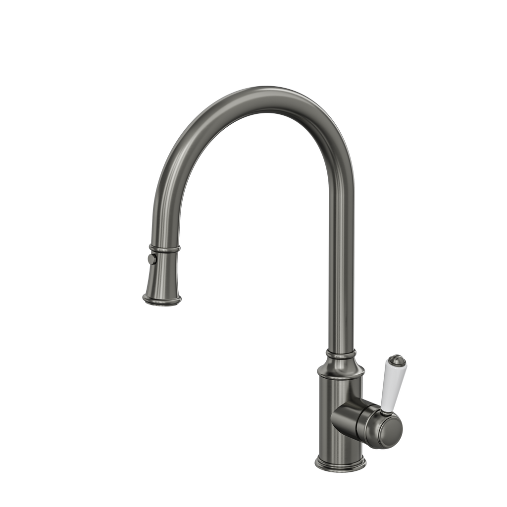 Linsol Tommy Vintage Pull Down Kitchen Sink Mixer Gunmetal