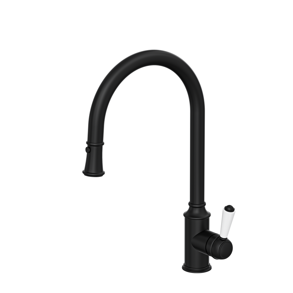 Linsol Tommy Vintage Pull Down Kitchen Sink Mixer Matte Black