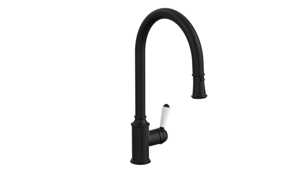 Linsol Tommy Vintage Pull Down Kitchen Sink Mixer Matte Black