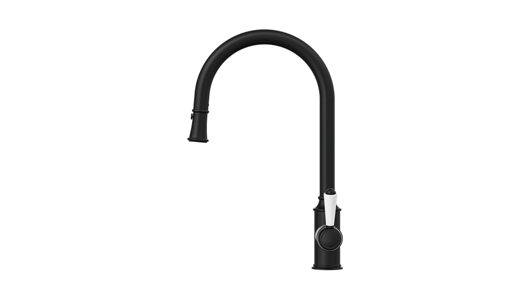 Linsol Tommy Vintage Pull Down Kitchen Sink Mixer Matte Black