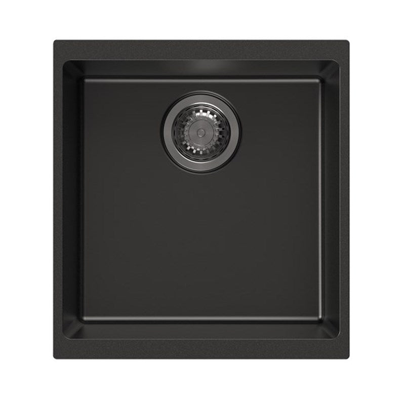 Granite Single Bowl Kitchen Sink 430x460x200mm - Black