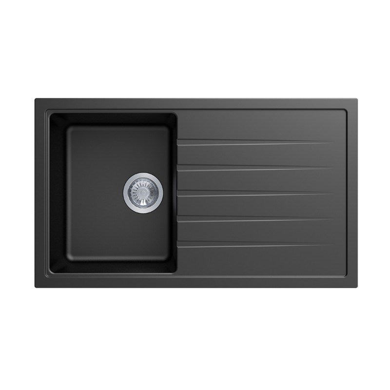 Granite Single Bowl Kitchen Sink 860x500mm - Black