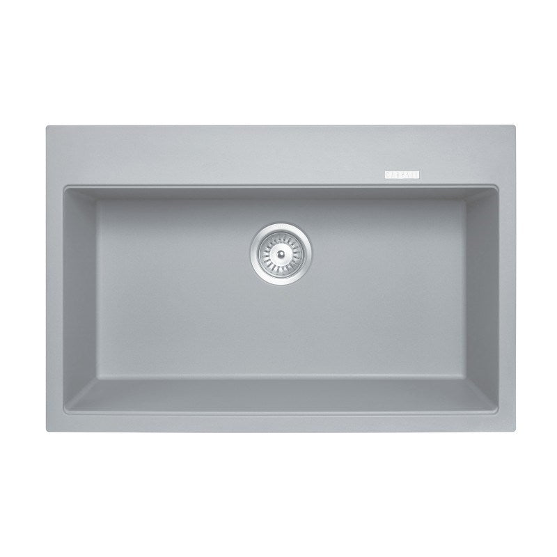 Granite Single Bowl Kitchen Sink 780x510x220mm - Concrete Grey