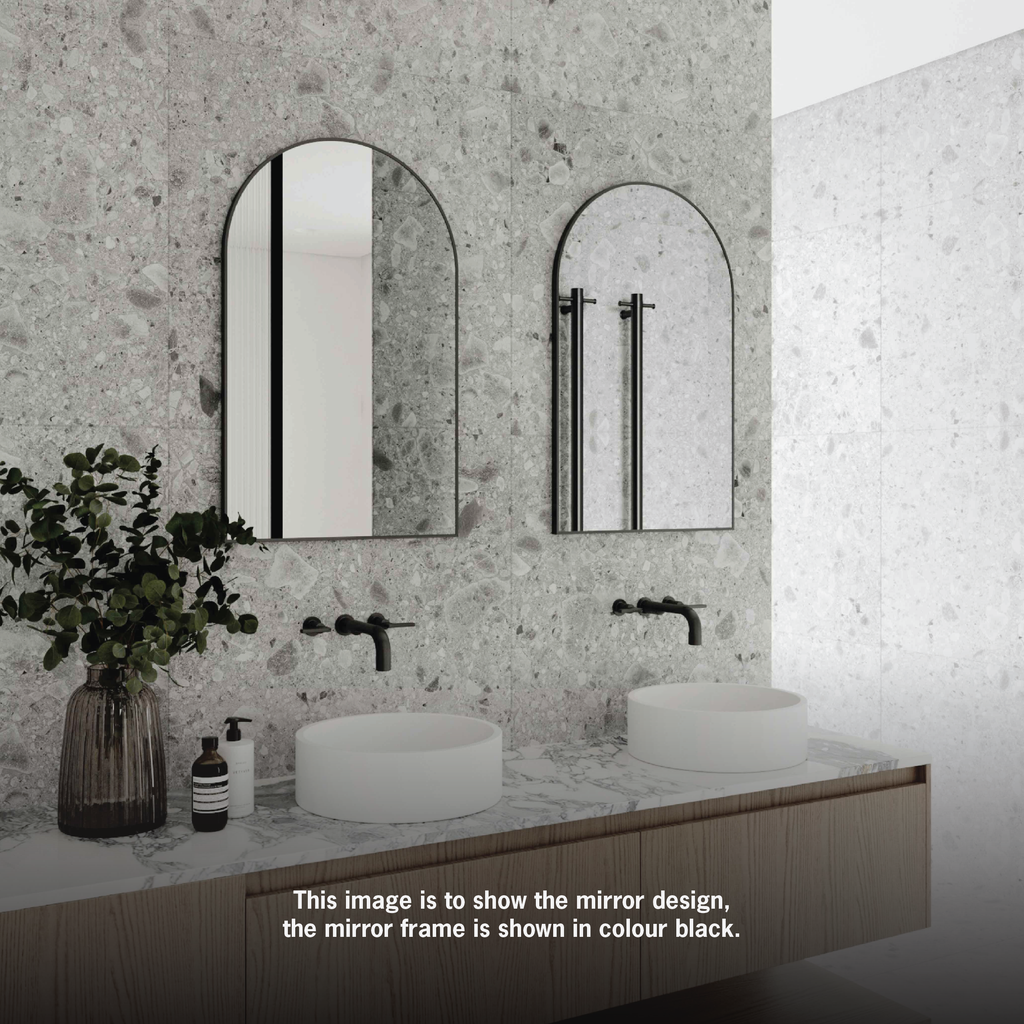 Thermogroup Ablaze Juno Arch Framed Mirror - Black