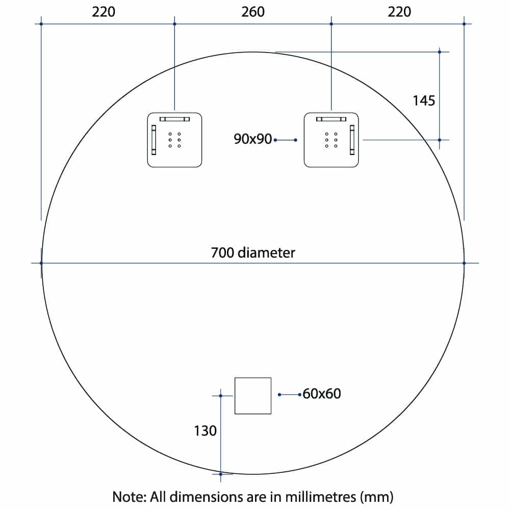 Thermogroup Ablaze Round 18mm Bevel Edge Mirror with Demister
