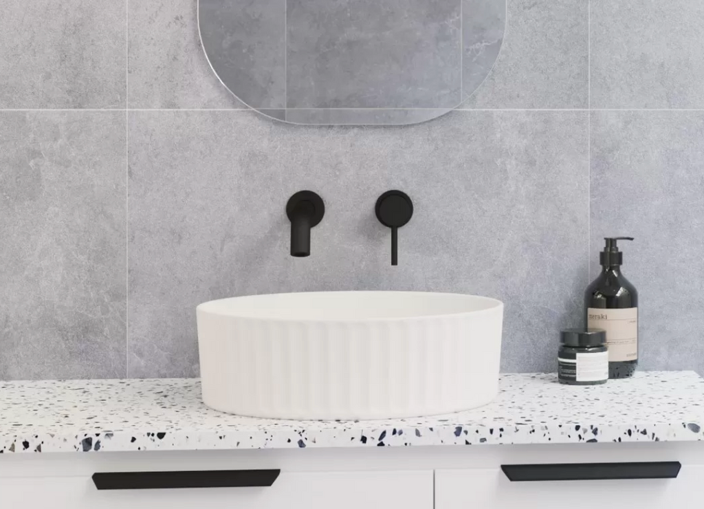 Timberline Allure Fluted Above Counter Basin - Matte White