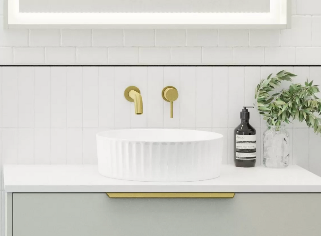 Timberline Allure Fluted Above Counter Basin - Matte White