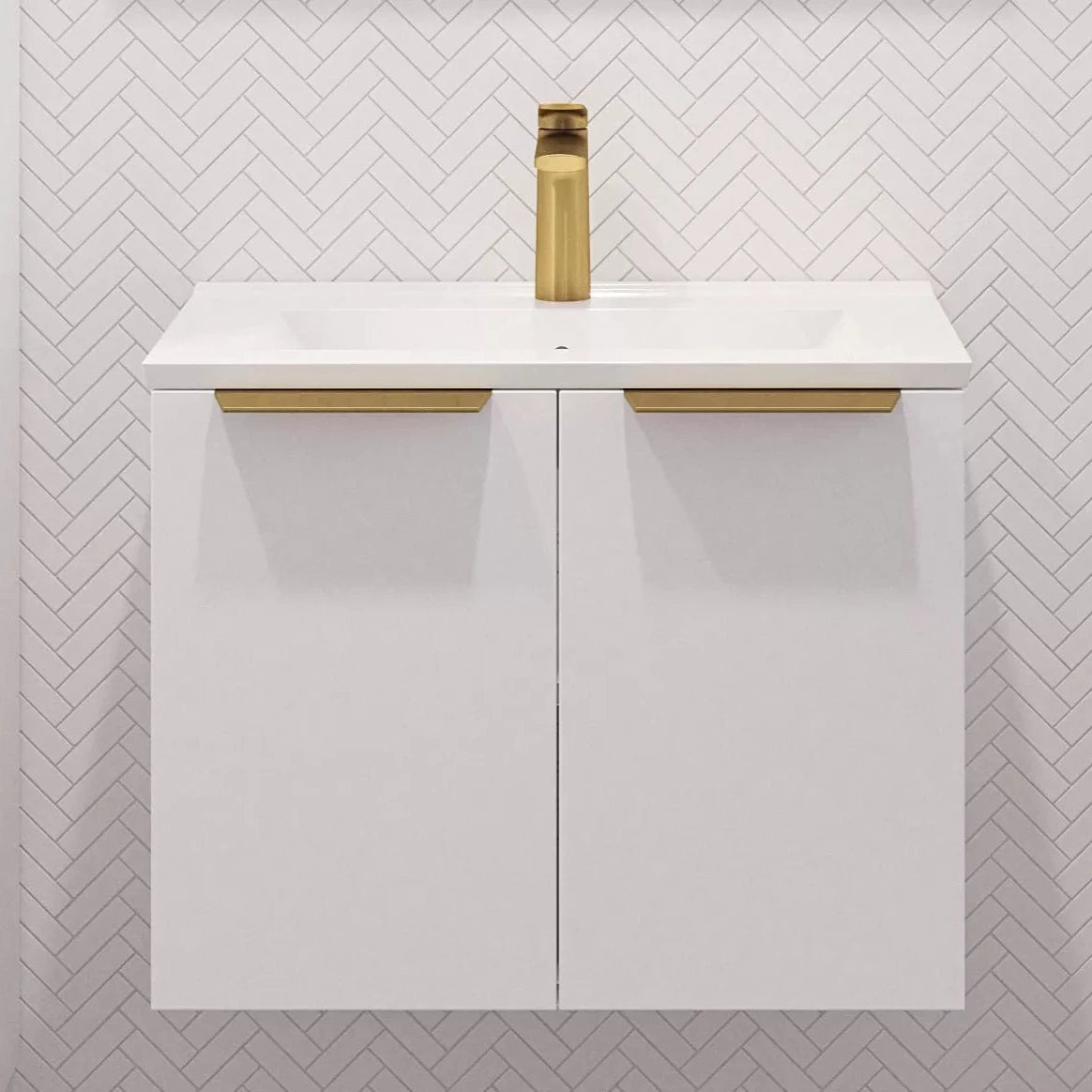 Timberline Florida Ensuite Wall Hung Compact Small Vanity with Ceramic
