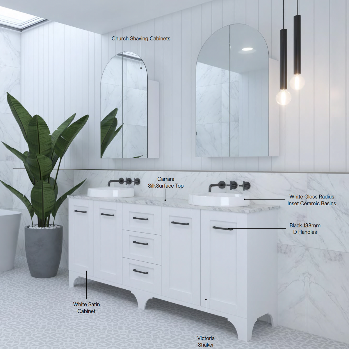 Timberline Windsor Floor Standing Vanity with Alpha Ceramic Top Wellsons