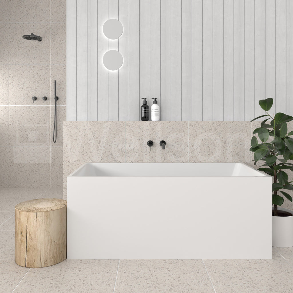 Orta Multi Fix Corner Back To Wall Freestanding Bathtub - Gloss White