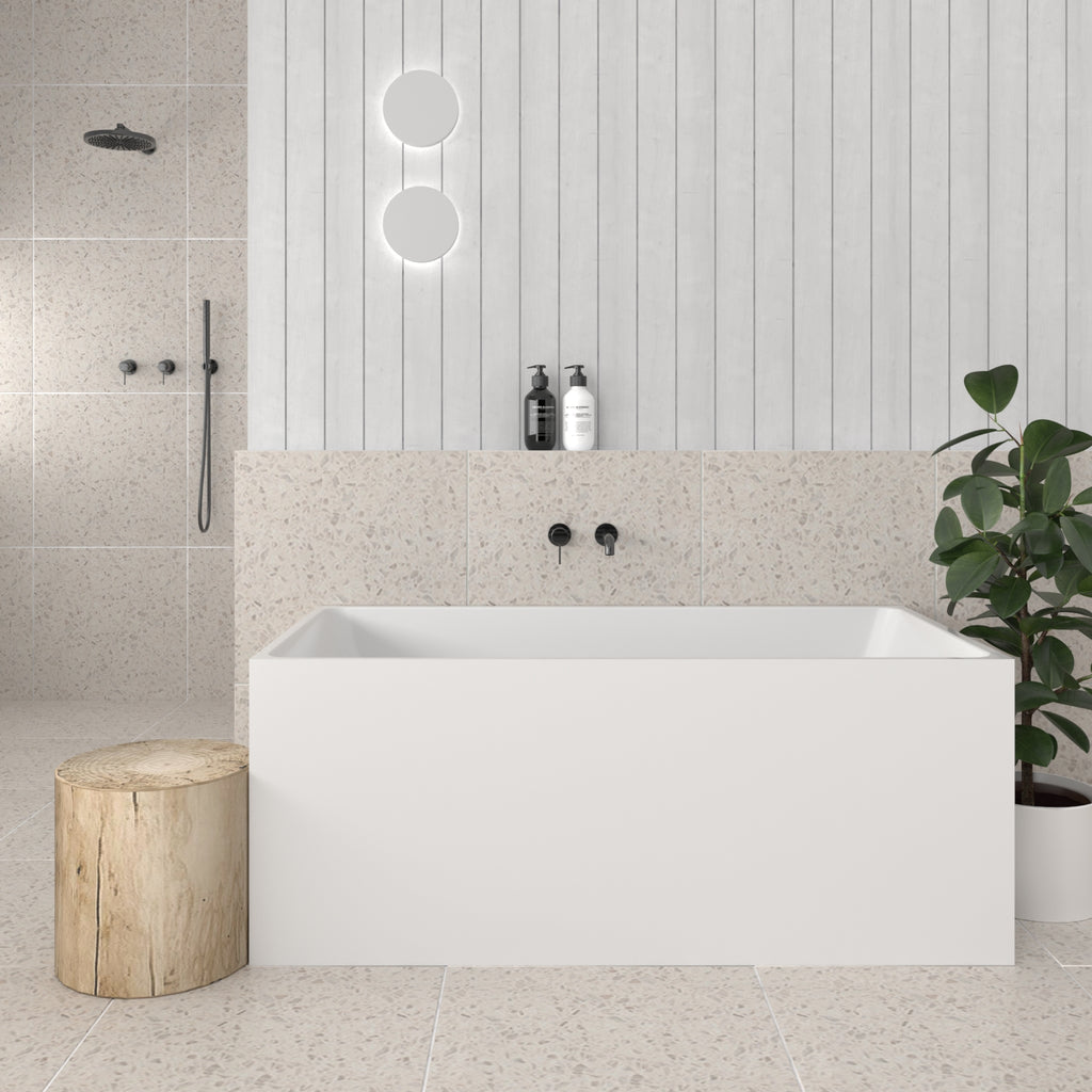 Orta Multi Fix Corner Back To Wall Freestanding Bathtub - Gloss White
