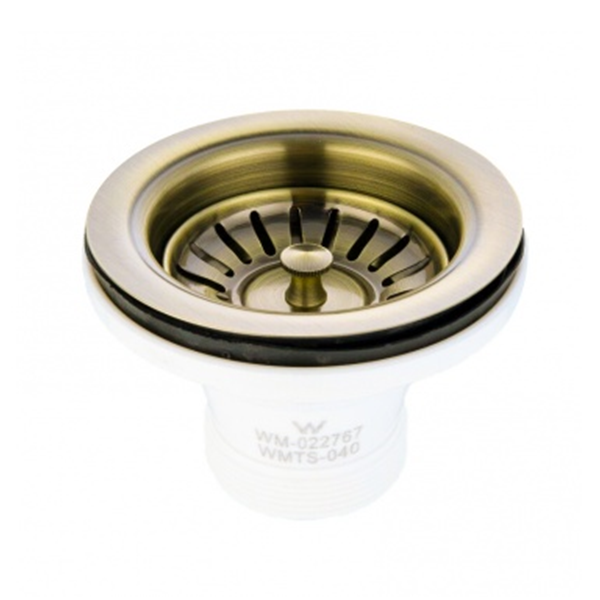 Turner Hastings 90x50 Antique Brass Basket Waste & Long Bolt