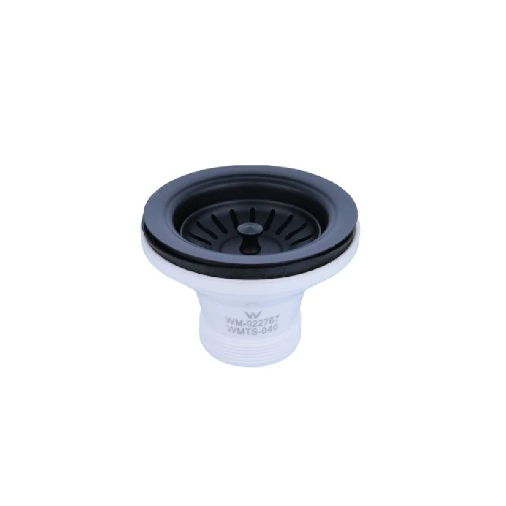 Turner Hastings 90x50 Matte Black Basket Waste & Long Bolt