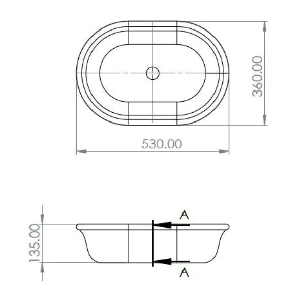 Turner Hastings Blanche 53x36 TitanCast Basin - Satin Silk White