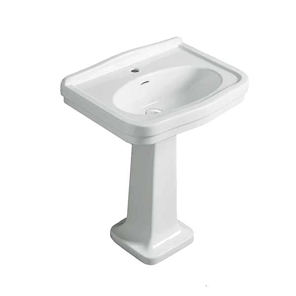 Turner Hastings Claremont 68x51 Basin & Pedestal - 3 Tap Hole