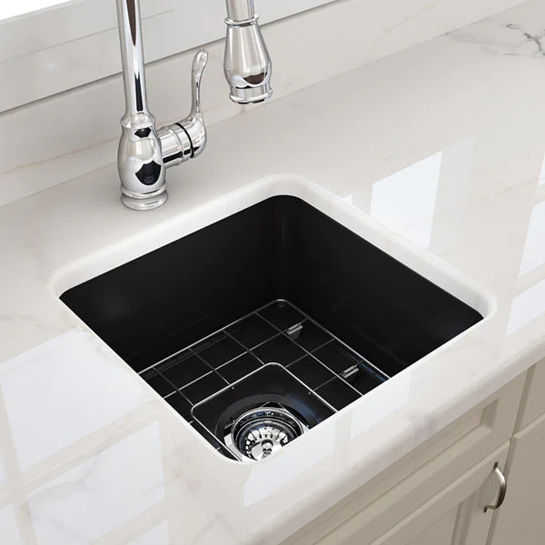 Turner Hastings Cuisine 46x46 Inset / Undermount Fireclay Sink - Matte Black