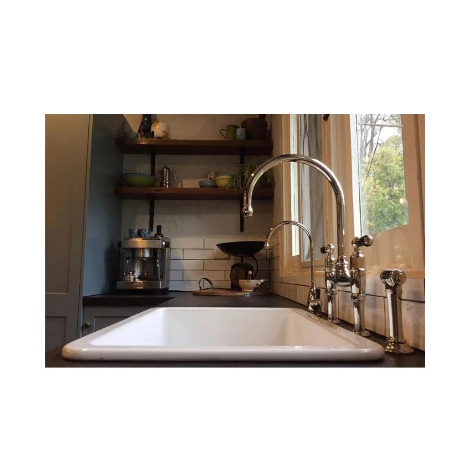 Turner Hastings Cuisine 68x48 Inset / Undermount Fireclay Sink with Overflow