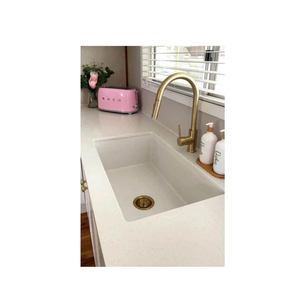 Turner Hastings Cuisine 81x48 Inset / Undermount Fireclay Sink with Overflow