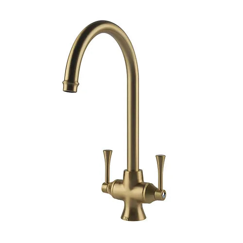 Turner Hastings Gosford Double Sink Mixer – Brushed Brass