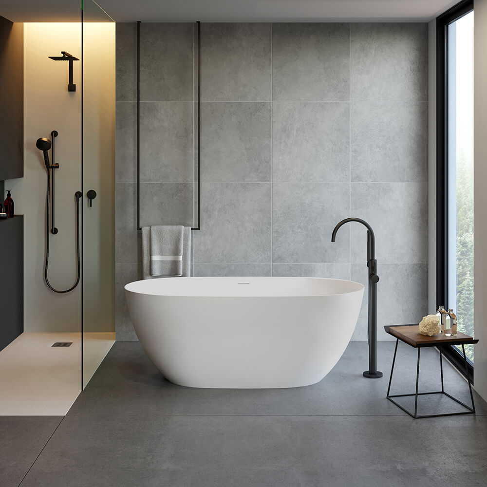 Turner Hastings Narva 160 x 74 MagnaCast Freestanding Bath - Matte White