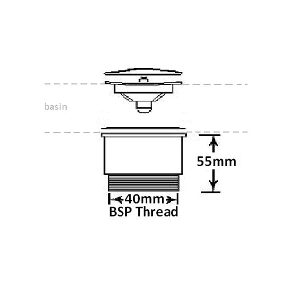 Turner Hastings Universal 32/40mm Mushroom Pop-up Waste - Brushed Nickel
