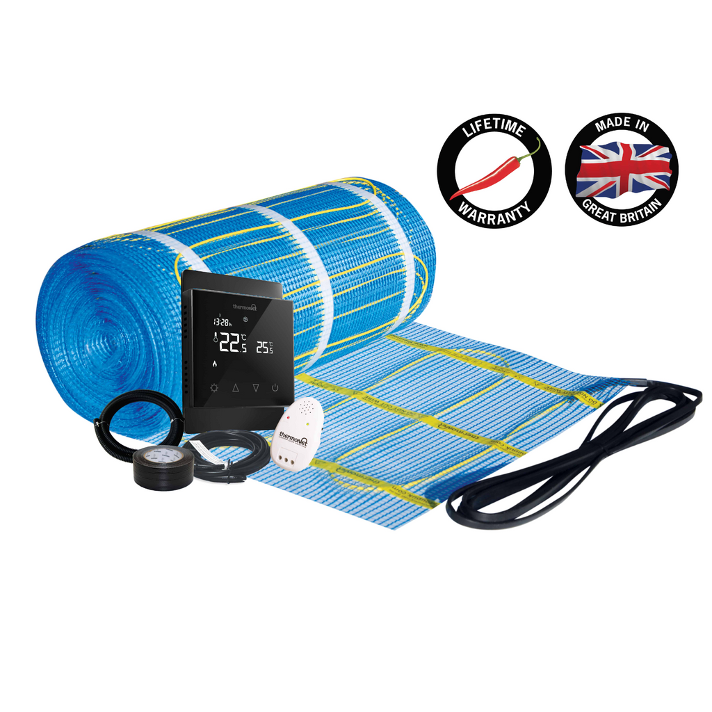 Thermogroup Thermonet Under Tile Heating Kit with Black Thermostat 150W/m²