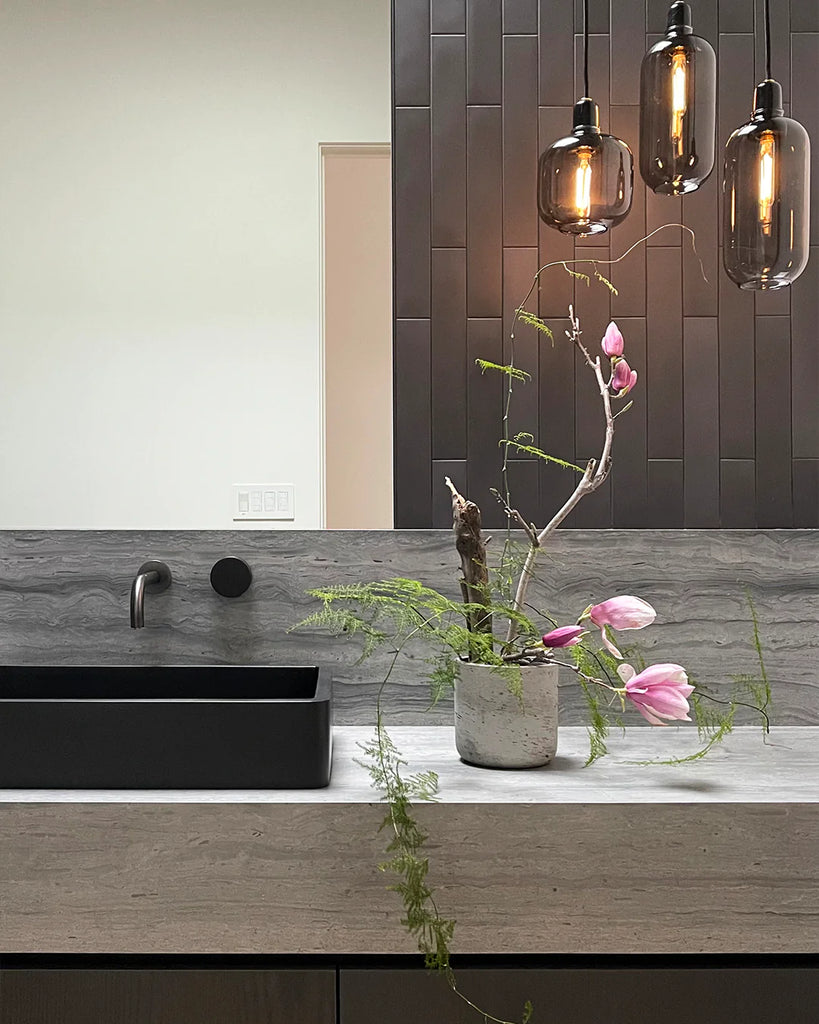 Nood Co Vesl Rectangle Basin Wall Hung - Charcoal