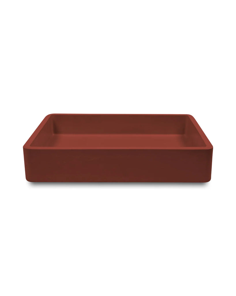 Nood Co Vesl Rectangle Basin Wall Hung - Clay