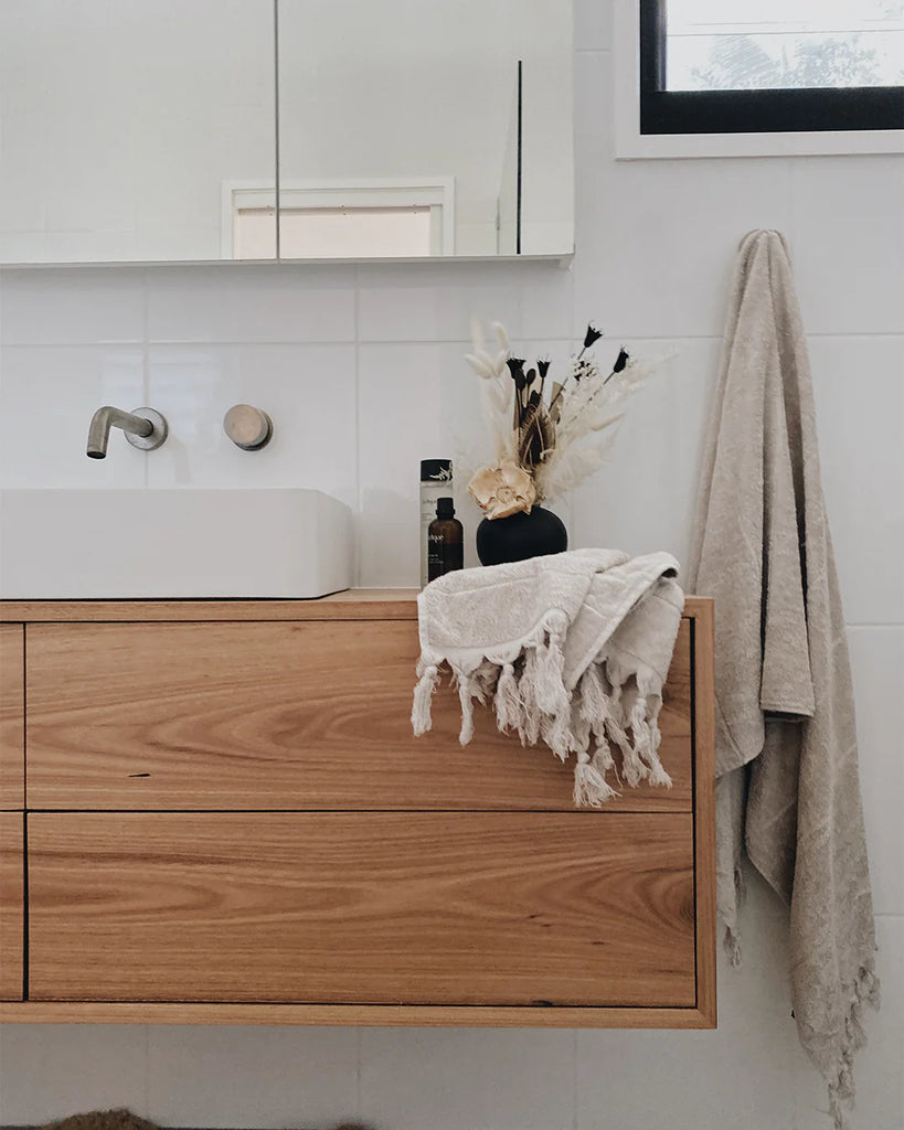Nood Co Vesl Rectangle Basin Wall Hung - Ivory