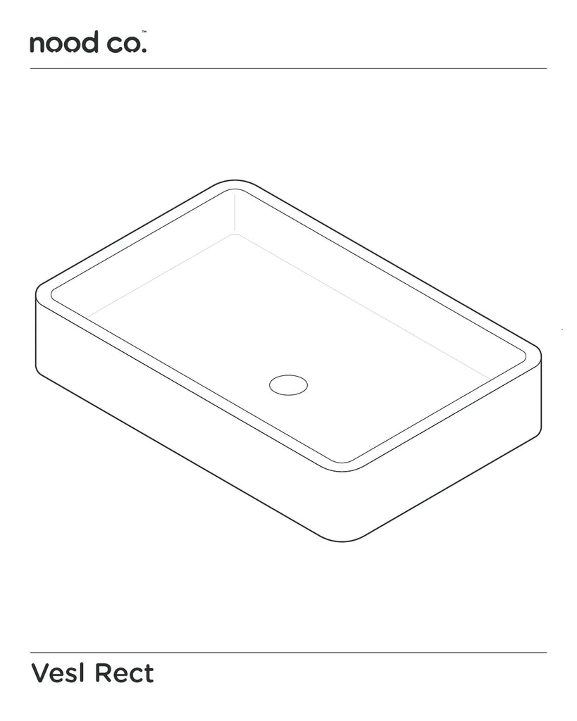 Nood Co Vesl Rectangle Basin Wall Hung - Custard