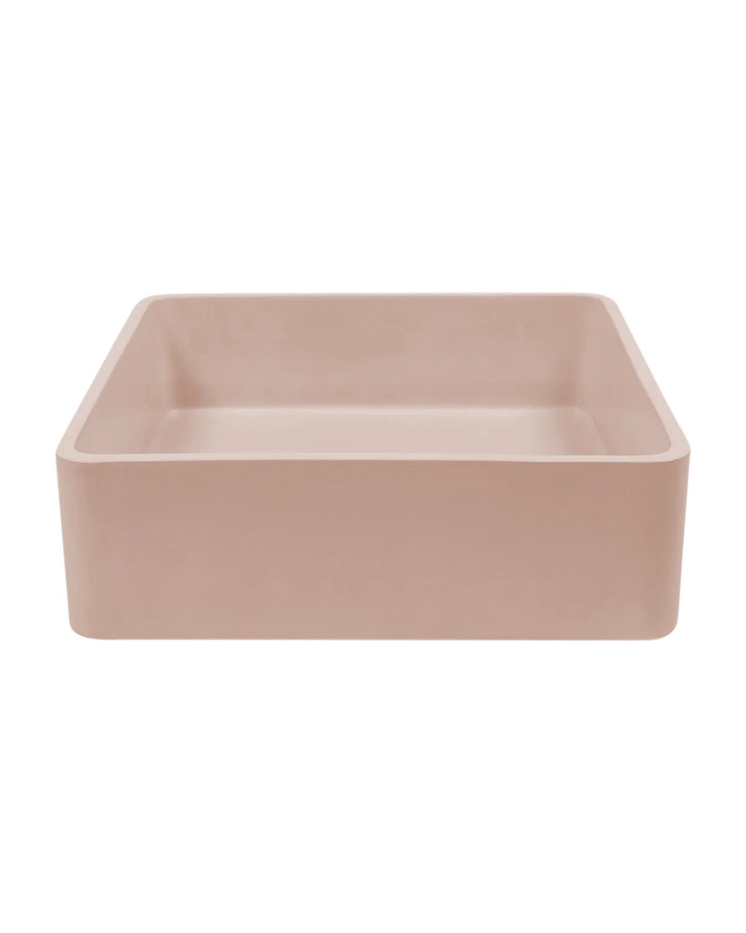 Nood Co Vesl Square Basin Wall Hung - Blush Pink