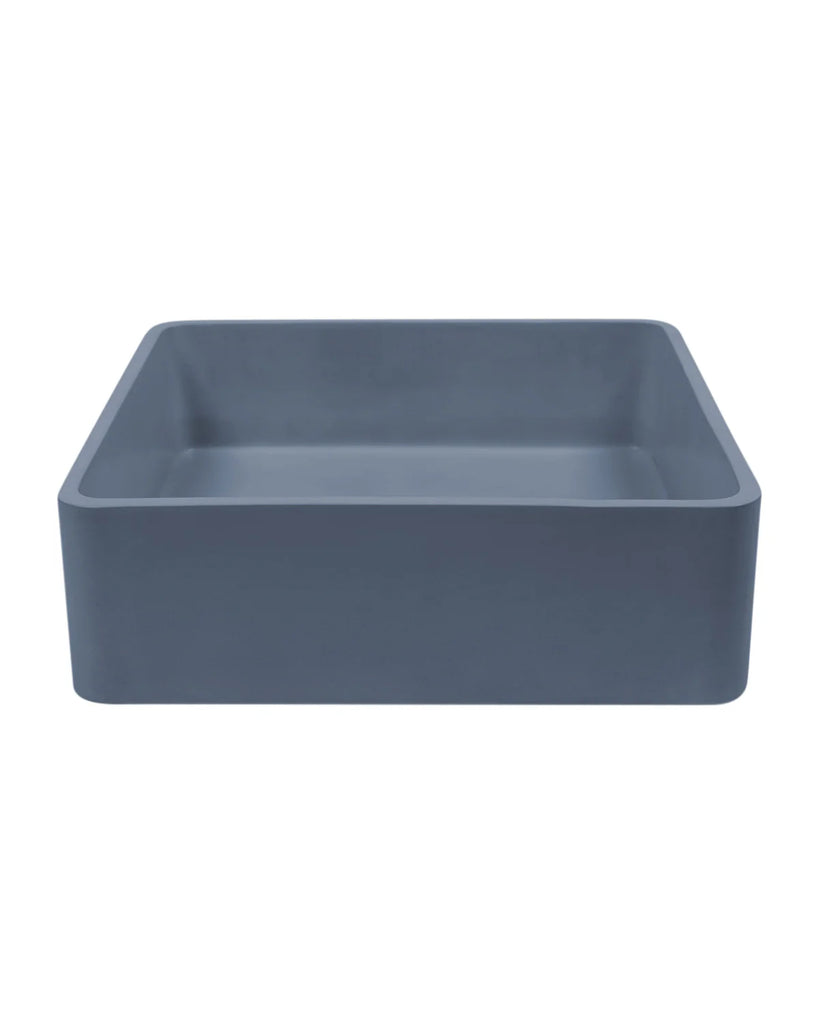 Nood Co Vesl Square Basin Wall Hung - Copan Blue