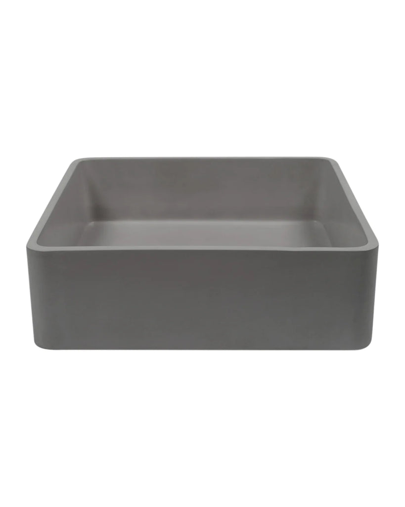 Nood Co Vesl Square Basin Wall Hung - Mid Tone Grey